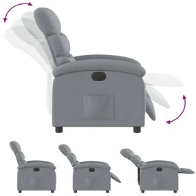 vidaXL Πολυθρόνα Ανακλινόμενη Ηλεκτρική Ανοιχτό Γκρι Υφασμάτινη