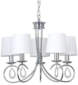 Φωτιστικό Οροφής Πολύφωτο Aca Basilico TNK81490CR5P Chrome/White