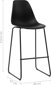 vidaXL Καρέκλες Μπαρ 4 τεμ. Μαύρες Πλαστικές
