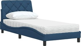 vidaXL Κρεβάτι με Στρώμα Μπλε 80x200 εκ. Υφασμάτινο