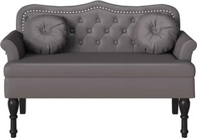 vidaXL Καναπές Chesterfield Γκρι 120,5 x 65 x 75 εκ. Τεχνητό Δέρμα