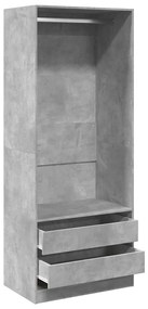 vidaXL Ντουλάπα Γκρι του Σκυροδέματος 80x50x200 εκ. Επεξεργασμένο Ξύλο