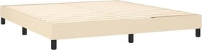 vidaXL Κρεβάτι Boxspring με Στρώμα Κρεμ 180x200 εκ. Υφασμάτινο