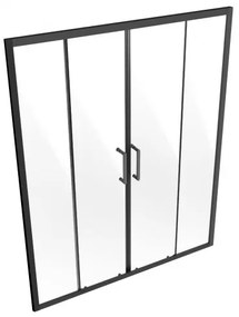 VEVOR Semi-frameless Double Sliding Shower Door SGCC Tempered Glass Matte Black