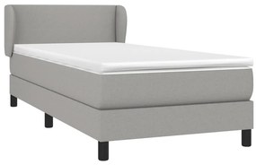 vidaXL Κρεβάτι Boxspring με Στρώμα Ανοιχτό Γκρι 80x200 εκ. Υφασμάτινο