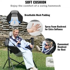 VEVOR Camping Chair Hammock Chair 300 lbs Load Capacity Hammock Folding Chair