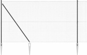 vidaXL Στύλος Περιφράξεων Γκρι 10 x 1,6 μ (25 x 25 χλστ. δίκτυο)