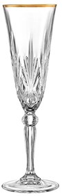 Ποτήρι Σαμπάνιας 160ml Χρυσή Ρίγα Melodia - RCR - 6 ΤΜΧ