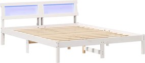 vidaXL Σκελετός Κρεβατιού Λευκό 150 x 200 cm Στερεά ξυλεία πεύκου