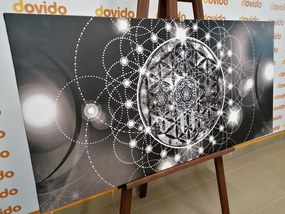 Εικόνα μαγευτική Mandala σε ασπρόμαυρο - 120x60