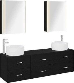 vidaXL Σετ Επίπλων Μπάνιου 5 pcs Μαύρη Δρυς