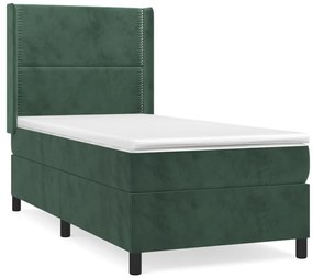 ΚΡΕΒΑΤΙ BOXSPRING ΜΕ ΣΤΡΩΜΑ ΣΚΟΥΡΟ ΠΡΑΣΙΝΟ 80X200 ΕΚ. ΒΕΛΟΥΔΙΝΟ 3132588