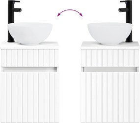 vidaXL Επιτοίχιος νιπτήρας βανίλιας Λευκό 39 x 41 x 64,5 εκ.