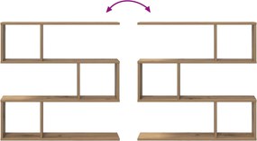 vidaXL Ράφι Τοίχου Artisan Δρυς 80 x 12 x 79,5 εκ Επεξεργασμένο Ξύλο
