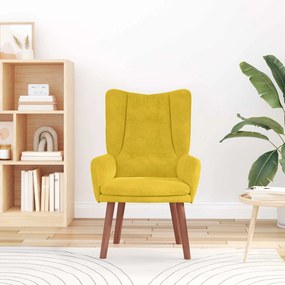 vidaXL Πολυθρόνα Κίτρινο 63 x 67 x 94 εκ. Βελούδο