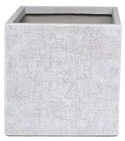 MarHome ΚΑΣΠΩ FIBERCLAY ΛΕΥΚΟ-ΕΚΡΟΥ ΤΕΤΡΑΓΩΝΟ ΜΕΓΑΛΟ 40x40x38cm  06-20718-L