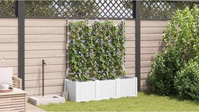 vidaXL Γλάστρα Κήπου 3 τμχ. Λευκό 120 x 40 x 143 εκ. PP