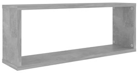 vidaXL Ράφια Κύβοι Τοίχου 4 τεμ. Γκρι Σκυρ. 60x15x23εκ. από Επεξ. Ξύλο