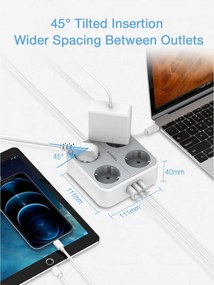 ΠΟΛΎΜΠΡΙΖΑ POWER STRIP TESSAN 7 IN 1  TS-302-C