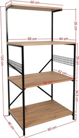 Ντουλάπι Μαύρο / Πεύκο BAFRO 60x45x124