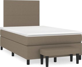 vidaXL Κρεβάτι Boxspring με Στρώμα Taupe 120x190 εκ. Υφασμάτινο