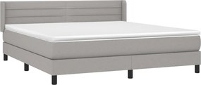 vidaXL Κρεβάτι Boxspring με Στρώμα Αν. Πράσινο 160x200εκ Υφασμάτινο