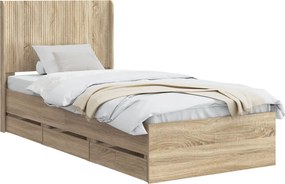 vidaXL Καλάθι με αποθήκη και κεφαλάρι Sonoma Δρυς 75 x 190 cm