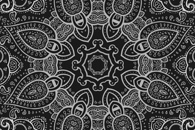 Εικόνα Mandala με ινδικό μοτίβο σε μαύρο & άσπρο