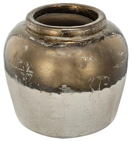 Artekko Candia Βάζο από Τερακότα σε Μπρονζέ με Μπεζ (33.5x33.5x28.5)cm Artekko 1343