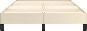 vidaXL Πλαίσιο Κρεβατιού χωρίς στρώμα Κρεμ 120x190 εκ.Συνθ. Δέρμα