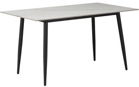 Τραπέζι Gustas λευκό μαρμάρου sintered stone-μαύρο μέταλλο 140x80x75εκ 140x80x75 εκ.