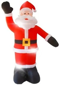 Jingle Santa Φωτιζόμενος Φουσκωτός Διακοσμητικός Άι Βασίλης Ρεύματος Εξωτερικού Χώρου Κόκκινος από Πλαστικό 213εκ.