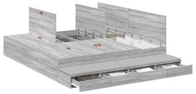 vidaXL Κρεβάτι με Αποθηκευτικό Χώρο Γκρι sonoma 200x200 εκ.