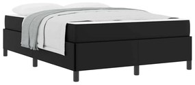 vidaXL Σκελετός κρεβατιού με στρώμα Μαύρο 140 x 200 cm Τεχνητό δέρμα