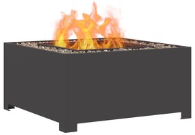 vidaXL Φουτουράκι Τετράγωνο Μαύρο 80x80x40 εκ. Ατσάλι