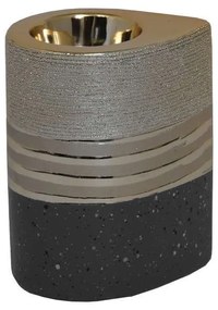 Κηροπήγιο Για Ρεσώ Κεραμικό Marble 03-221-106 8,8x6,8x11cm Grey-Gold Κεραμικό