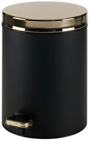 Κάδος Απορριμμάτων Μπάνιου (Φ20x28) Pam &amp; Co 5lt 05-105-403 Black Matte/Gold