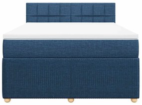 ΚΡΕΒΑΤΙ BOXSPRING ΜΕ ΣΤΡΩΜΑ ΜΠΛΕ 140X190 ΕΚ. ΥΦΑΣΜΑΤΙΝΟ 3289757