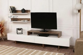Έπιπλο Τηλεόρασης Λευκό / Teak NIRVANA 180x29,5x41,7