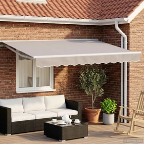 vidaXL Manual Awning Frame with Solar LED 3,5 x 2,5 m Λευκό