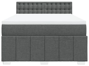 ΚΡΕΒΑΤΙ BOXSPRING ΜΕ ΣΤΡΩΜΑ ΣΚΟΥΡΟ ΓΚΡΙ 140X190 ΕΚ. ΥΦΑΣΜΑΤΙΝΟ 3289378