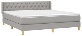 vidaXL Κρεβάτι Boxspring με Στρώμα Αν. Πράσινο 160x200εκ Υφασμάτινο