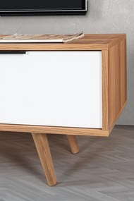 Έπιπλο Τηλεόρασης Καρυδί / Λευκό RECOR 130x35x18