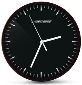 ESPERANZA ρολόι τοίχου Budapest EHC010K, 20cm, μαύρο-όψη ξύλου