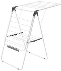 VEVOR 2-Tier Foldable Clothes Drying Rack with Sock Clips &amp; 21 Drying Rods White