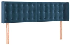 vidaXL Κεφαλάρι Κρεβατιού LED Σκούρο Μπλε 147x16x78/88 εκ. Βελούδινο