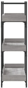 vidaXL Βιβλιοθήκη 3 Επιπέδων Γκρι Sonoma 100x33x108,5εκ. Επεξεργ. Ξύλο