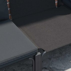 vidaXL Σετ Καναπέ Κήπου με μαξιλάρι 3 pcs Μαύρο Ατσάλι