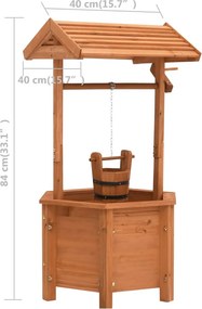 vidaXL Γλάστρα Πηγάδι 40 x 40 x 84 εκ. από Ξύλο Ελάτης