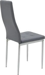 Καρέκλα Cube PU γκρι-πόδι χρωμίου 41x46x97 εκ.